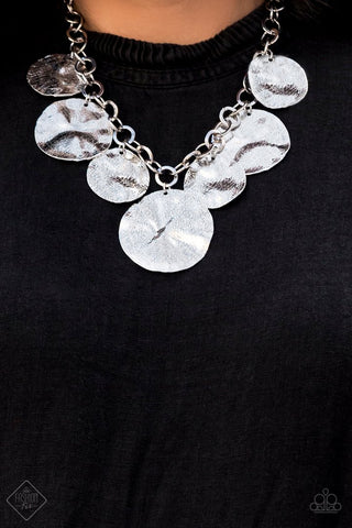 Paparazzi Accessories Barely Scratched The Surface - Silver Necklace & Earrings 