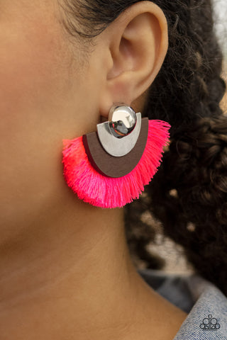 Paparazzi Accessories Fan The FLAMBOYANCE - Pink Earrings 