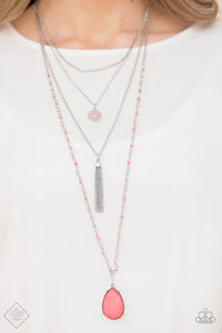 Paparazzi Accessories Knockout Keepsake Orange Necklace & Earrings 