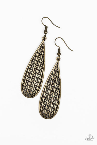 Paparazzi Accessories Terra Tears - Brass Earrings 