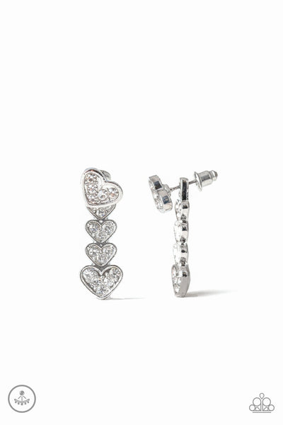 Paparazzi Accessories - Heartthrob Twinkle - White Earrings