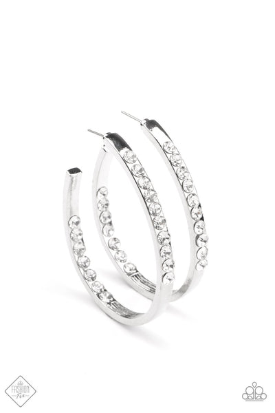 Paparazzi Accessories - Borderline Brilliance - White Earrings 