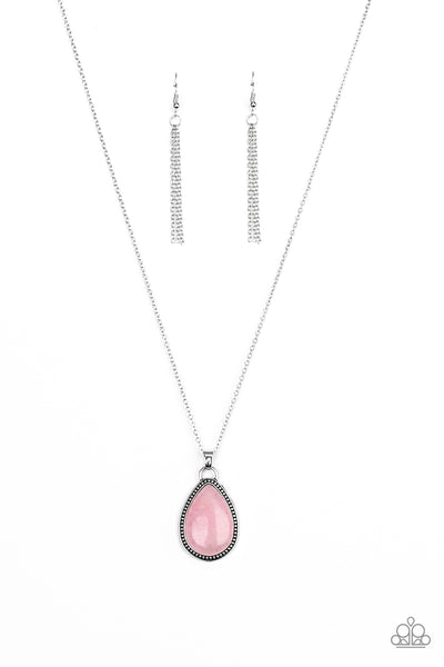 Paparazzi Accessories On The Home FRONTIER - Pink Necklace & Earrings 