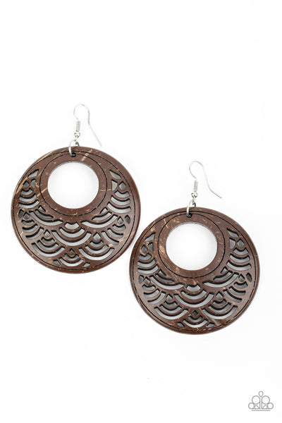 Paparazzi Accessories Tropical Canopy - Brown Earrings 