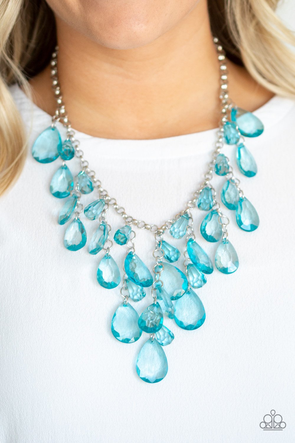 Paparazzi Accessories - Irresistible Iridescence - Blue Necklace & Earrings 