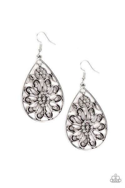 Paparazzi Accessories Flowering Finery - White Earrings 