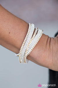 Paparazzi Accessories Stop, Drop, and Sparkle - White Bracelet 