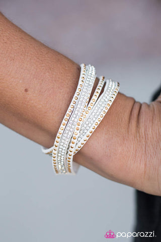 Paparazzi Accessories Stop, Drop, and Sparkle - White Bracelet 