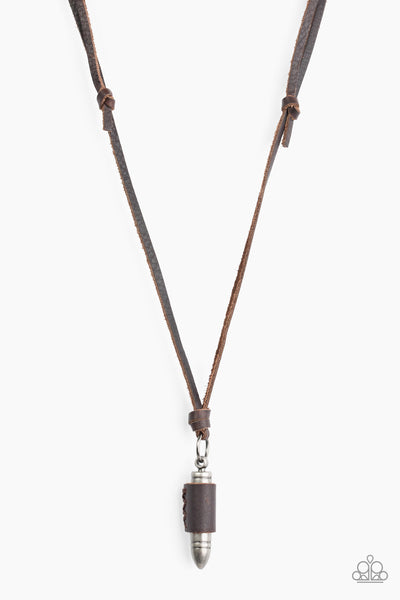 Paparazzi Accessories Boldly Bulletproof - Brown Necklace 