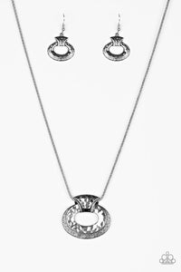 Paparazzi Accessories Retro Rebel - Silver Necklace & Earrings 