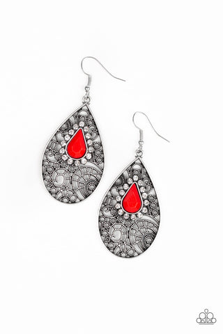 Paparazzi Accessories Modern Monte Carlo - Red Earrings 