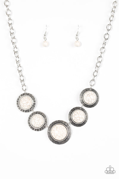 Paparazzi Accessories Mountain Roamer - White Necklace & Earrings 