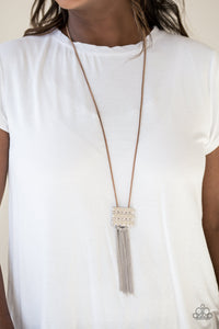 Paparazzi Accessories All About ALTITUDE - Brown Necklace & Earrings 