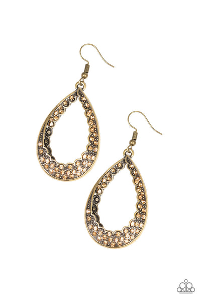 Paparazzi Accessories Royal Treatment - Brass Earrings 