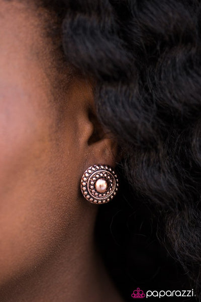 Paparazzi Accessories Call It Karma - Copper Earrings 