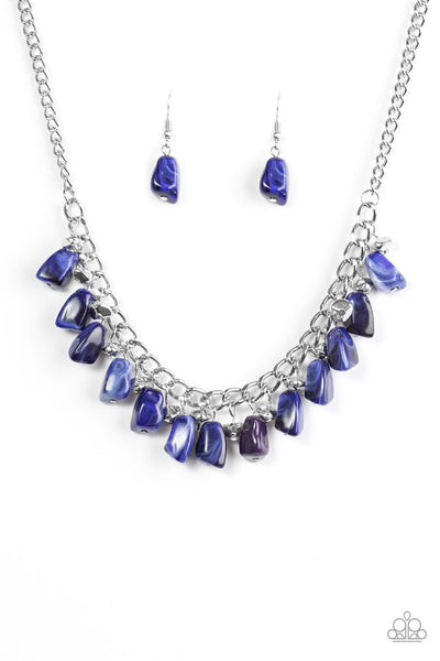 Paparazzi Accessories Rocky Shores - Blue Necklace & Earrings 