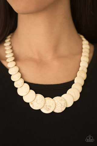 Paparazzi Accessories Sierra Mountains - White Necklace & Earrings 