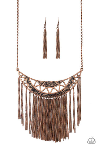 Paparazzi Accessories Empress Excursion - Copper Necklace & Earrings 