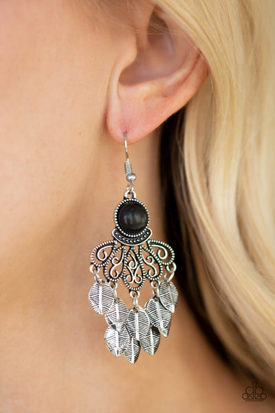 Paparazzi Accessories A Bit On The Wildside - Black Earrings 