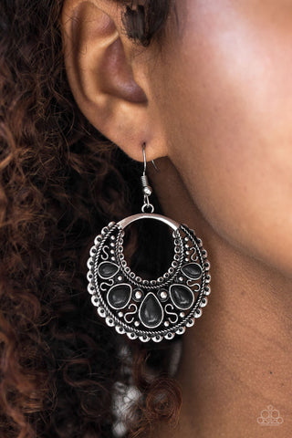 Paparazzi Accessories Desert Springs - Black Earrings 