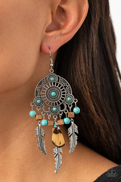 Paparazzi Accessories Desert Plains - Blue Earrings 