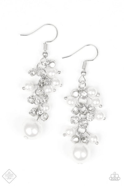 Paparazzi Accessories Classy Crescendo White Earrings 