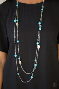 Paparazzi Accessories Hitting A GLOW Point - Blue Necklace & Earrings 