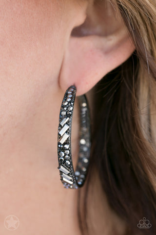 Paparazzi Accessories GLITZY By Association - Black Earrings 