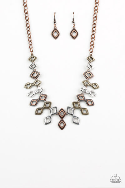 Paparazzi Accessories Geocentric - Multi Necklace & Earrings 