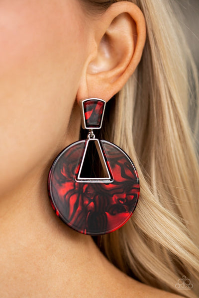 Paparazzi Accessories Let HEIR Rip - Red Earrings 