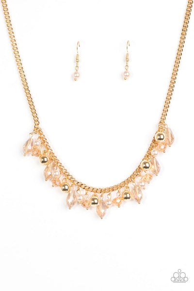 Paparazzi Accessories Glammed If I Do, Glammed If I Dont - Gold Necklace & Earrings