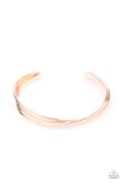 Paparazzi Accessories Bringing Basics Back - Rose Gold Bracelet 