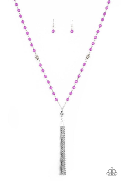 Paparazzi Accessories Tassel Takeover- Purple Necklace & Earrings 