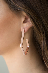Paparazzi Accessories Geo Grand - Copper Earrings 