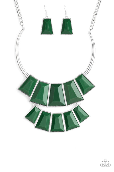 Paparazzi Accessories Lions, TIGRESS, and Bears - Green Necklace & Earrings 