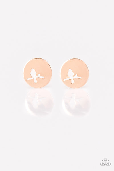 Paparazzi Accessories The Bird Has Flown - Rose Gold Post Earrings 