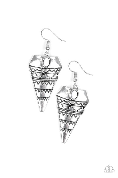 Paparazzi Accessories Jurassic Journey - White Earrings 