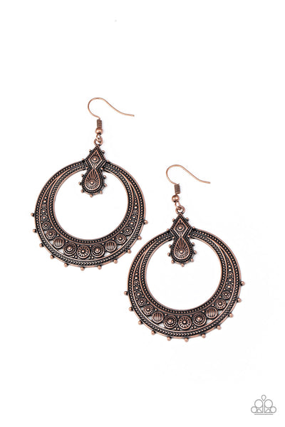 Paparazzi Accessories Solar Orbit - Copper Earrings 