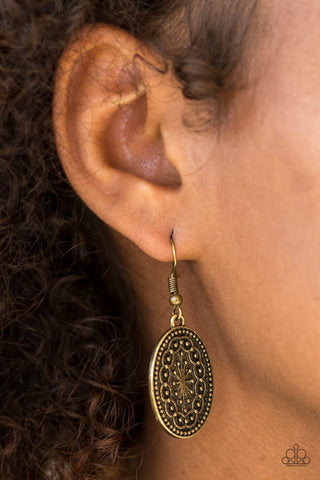 Paparazzi Accessories Ancient Wonders - Brass Earrings 