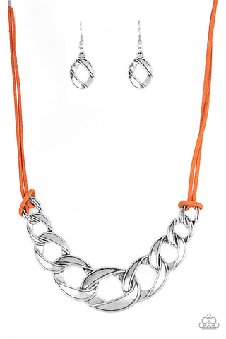 Paparazzi Accessories Naturally Nautical - Orange Necklace & Earrings 