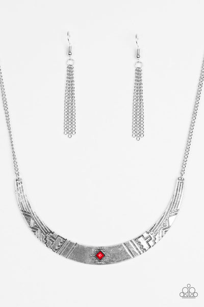 Paparazzi Accessories Arizona Adventure - Red Necklace & Earrings 