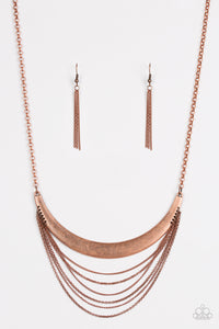 Paparazzi Accessories Way Wayfarer - Copper Necklace & Earrings 
