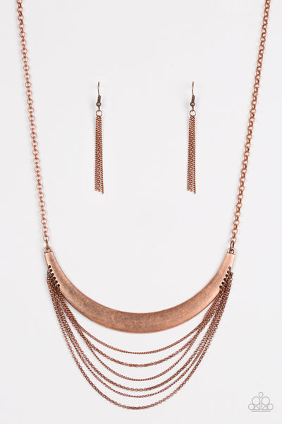 Paparazzi Accessories Way Wayfarer - Copper Necklace & Earrings 