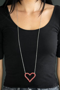 Paparazzi Accessories - Pull Some HEART-strings - Red Necklace & Earrings 