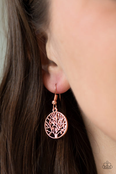 Paparazzi Accessories Save The Trees - Copper Necklace & Earrings 