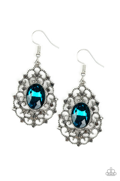 Paparazzi Accessories Regal Razzle - Blue Earrings 