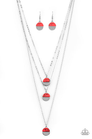 Paparazzi Accessories Rural Reconstruction - Red Necklace & Earrings 