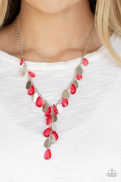 Paparazzi Accessories Sailboat Sunsets - Red Necklace & Earrings 