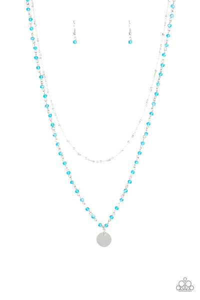 Paparazzi Accessories Dainty Demure - Blue Necklace & Earrings 