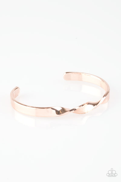 Paparazzi Accessories Traditional Twist - Rose Gold Bracelet 